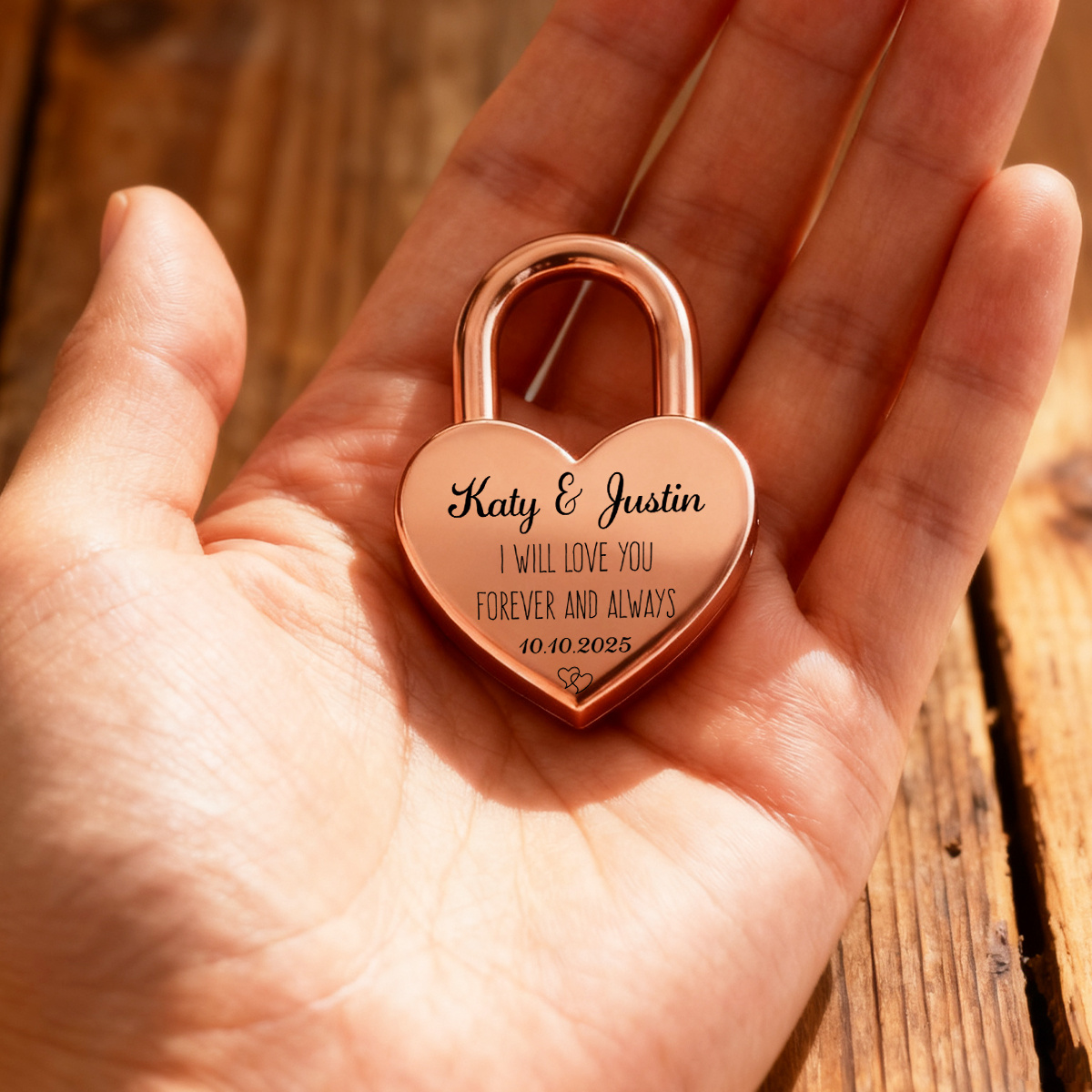 Personalized Heart Shaped Lock with Heart Key